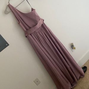 One shoulder Vera Wang White bridesmaid dress - quartz color